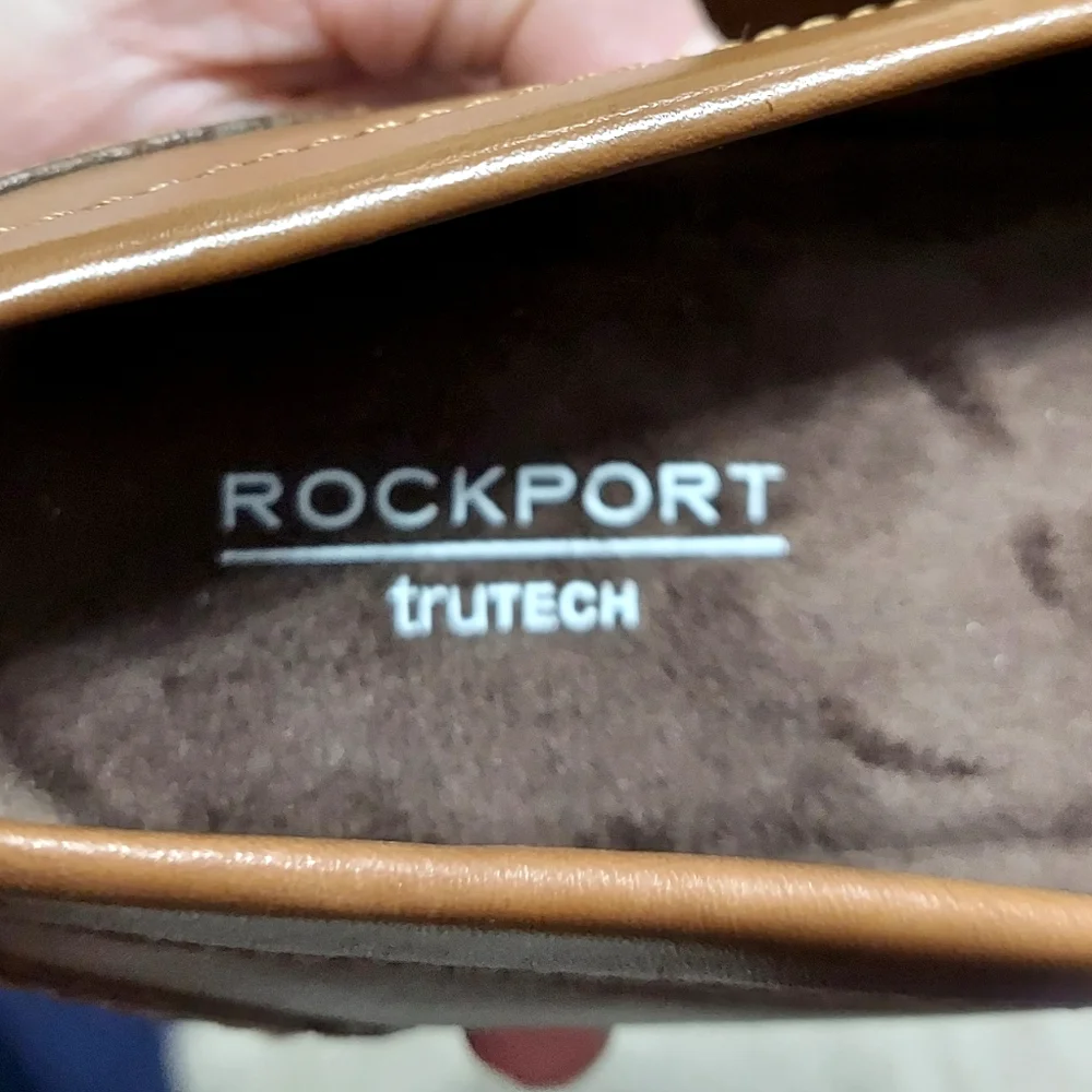 Men's Rockport Sutton Dress Slip On Penny Loafers Tan Size 6.5